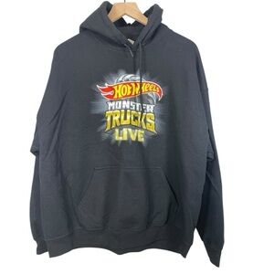 Gildan Hot Wheels Monster Truck Live Men’s Black Graphic Hoodie